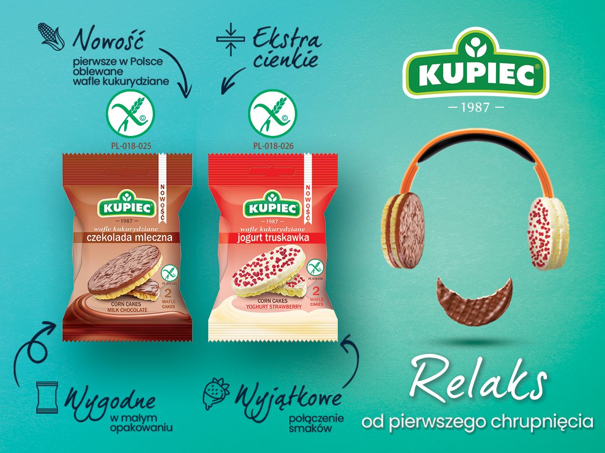 Oblewane wafle kukurydziane – nowość od firmy Kupiec